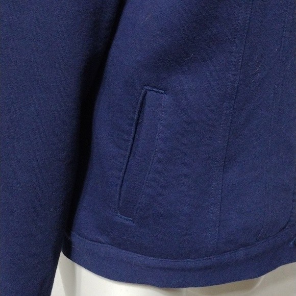 Norma Kamali Navy Blue Classic Button Up Long Sleeves Jacket Large - Picture 4 of 7